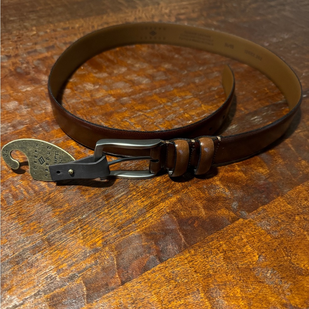 Brown genuine leather belt